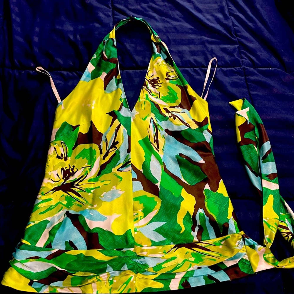 A beautiful floral silk halter.